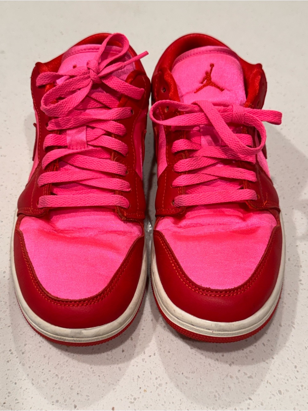 Nike Air Jordan 1 Low SE Pink Blast Chile Red Satin Women’s Size 8 FB9893-600